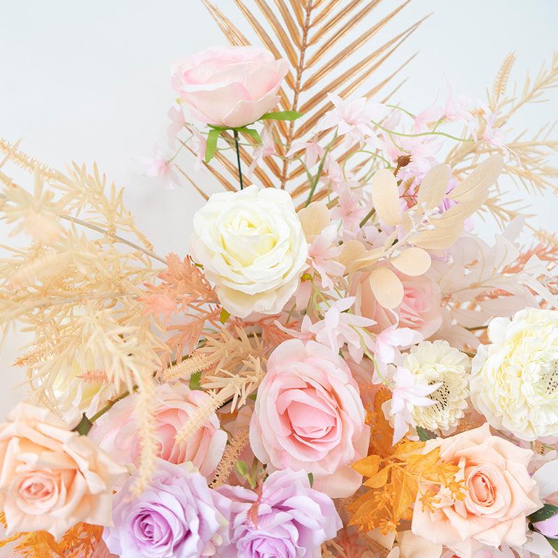 Fall Golden Pink Wall Hanging Flower Arrangement